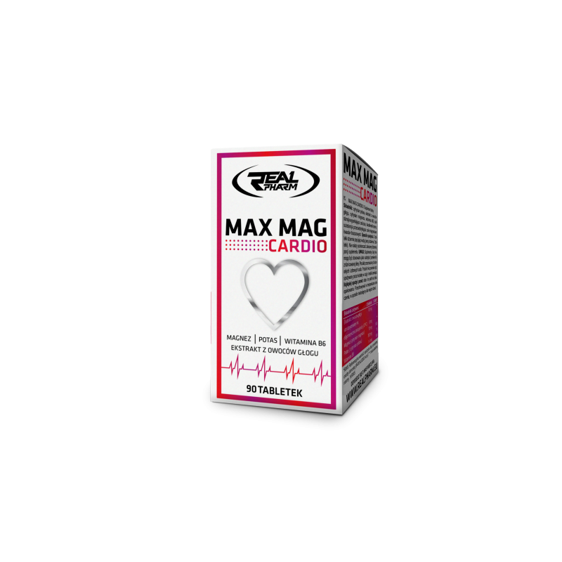 Real Pharm, Max Mag Cardio - 90 tablete BENEFICII MAX MAG CARDIO: Potasiul participa la procesul de contractie a muschiului card