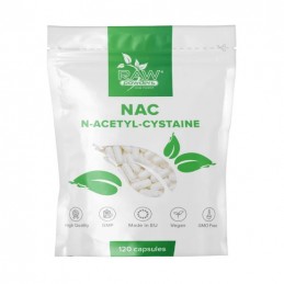 Raw Powders NAC (N-Acetyl-Cysteine) 600mg 120 capsule Beneficiile N-Acetil Cisteinei: esentiala pentru a face glutationul un put