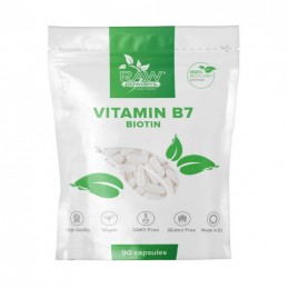 Raw Powders Biotin (Vitamin B7) 10mg 90 capsule Beneficii Biotina: importanta pentru par, piele si sanatatea unghiilor, nutrient