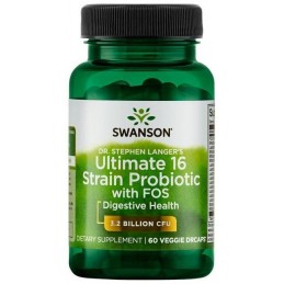 Swanson Ultimate 16 Strain Probiotic with Fos - 60 Capsule BENEFICII PROBIOTIC: Digestie imbunatatita, Mentine nivelul bacteriil