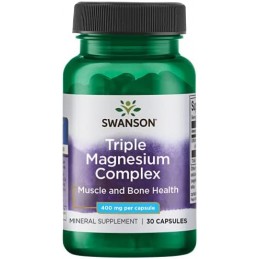 Swanson Triple Magnesium Complex 400mg - 30 capsule Beneficii Triple Magnesium Complex: ajuta la eliminarea metalelor grele din 