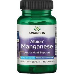 Mangan chelat 10 mg 180 Capsule, Swanson Beneficii Mangan: ajuta la formarea oaselor prin diverse mecanisme, joaca un rol in pro