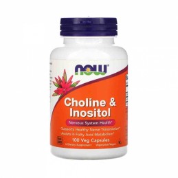 Now Foods Choline + Inositol - 100 capsule BENEFICII- Sustine sanatatea nervilor si, in special, a celor implicati in transmisia