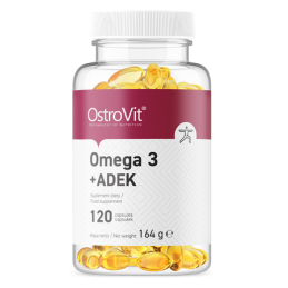 Omega 3 + ADEK 120 capsule, Mentinerea unui nivel adecvat de acizi grasi omega-3 si de vitamine liposolubile Proprietati: Mentin