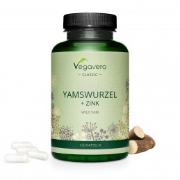 Vegavero Wild Yam Root, 120 Capsule (Ignama Salbatica) Beneficii ignama salbatica (Wild Yam): poate stimula productia de hormoni