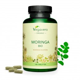 Vegavero Organic Moringa Oleifera, 1000 mg, 180 Tablete Beneficii Moringa Oleifera: contine antioxidanti si compusi antiinflamat