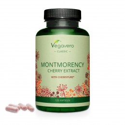 Vegavero Montmorency Cherry Extract 600 mg, 120 capsule Cireșele Montmorency conțin potasiu, fibre și o mulțime de antioxidanți 