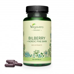 Organic Bilberry & Pine Bark, 90 Capsule (Extract de afine si extract de scoarta de pin nordic) BENEFICII- sursa de antioxidanti