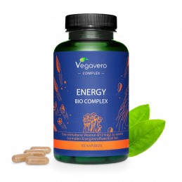 Vegavero Organic Energy Complex, 90 Capsule (pentru energie) BENEFICII- Vegan, Gust natural de fructe, Cu zinc și fructe de soc,