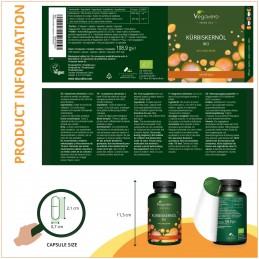 Vegavero Organic Pumpkin Seed Oil 500mg, 180 Capsule (Ulei din seminte de dovleac) Beneficii Ulei Seminte dovleac: mentine prost