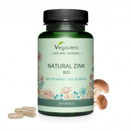 Vegavero Natural Zinc & Vitamin C, 60 Capsule BENEFICII Natural Zinc &amp; Vitamin C: menținerea unui păr, a pielii și a unghiil